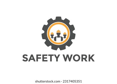 trabajo de seguridad, diseño de servicios de construcción del logotipo de cuidado de los trabajadores, plantilla de vector