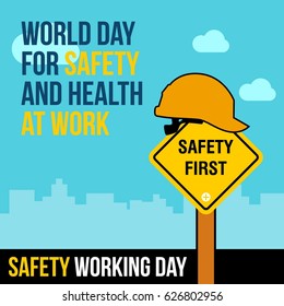 Vector Banner Design World Day Safety Stock Vector (Royalty Free ...