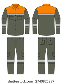 Safety Workwear Uniform Vector Mockup