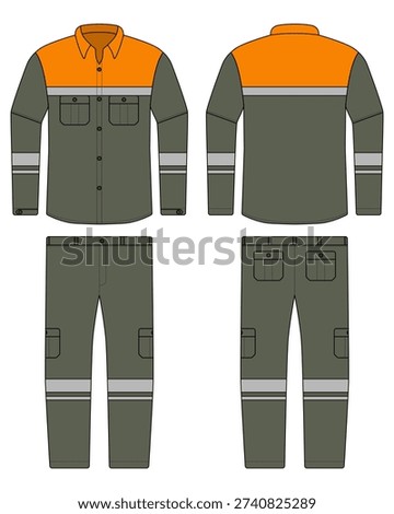 Safety Workwear Uniform Vector Mockup