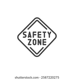 Safety Zone line icon. linear style sign for mobile concept and web design. Safety zone sign outline vector icon. Symbol, logo illustration. Vector graphics