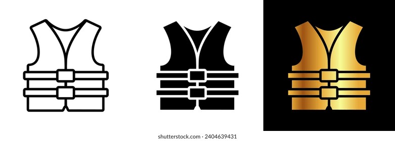 A safety-focused icon representing a life jacket, ideal for websites, apps, or designs related to water safety, boating, and outdoor activities.