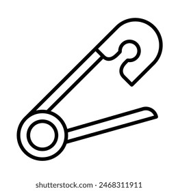 SafetyPin Vector Line Icon Design