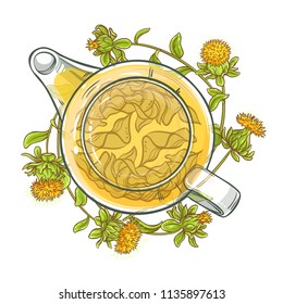 Safflower Tea Vector Illustration