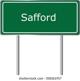 Safford , Arizona , road sign green vector illustration, road table, USA city
