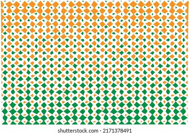 Saffron and dark green color halftone. Azadi Ka Amrit Mahotsav background. Ideal for cloth, tiles, background design, webpage. Vector illustration EPS 10 File.