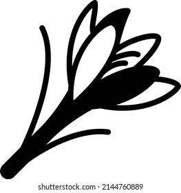 Saffron Flower Concept vector icon design, Condiments and Spices symbol, Food cooking ingredients Sign, Herbs and table sauce stock illustration