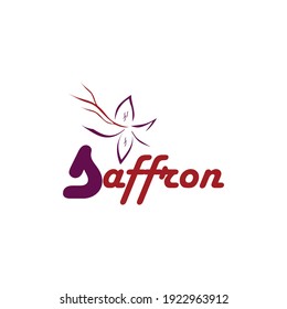 Saffron flower logo Design Vector Template
