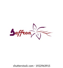 Saffron Flower Logo Design Vector Template Stock Vector (Royalty Free ...