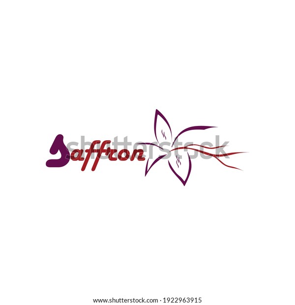 Saffron Flower Logo Design Vector Template Stock Vector (Royalty Free ...