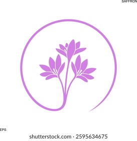Saffron Flower logo. Isolated saffron flower on white background