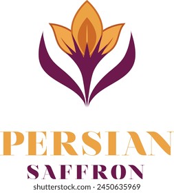 saffron flower logo, Saffron Flower Spice Logo Symbol Icon Flat Vector