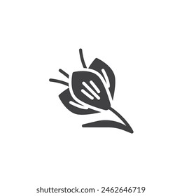 Saffron flower vector icon. filled flat sign for mobile concept and web design. Saffron Strands glyph icon. Symbol, logo illustration. Vector graphics