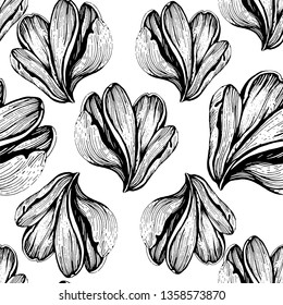 saffron flowers illustration pattern vector seamless