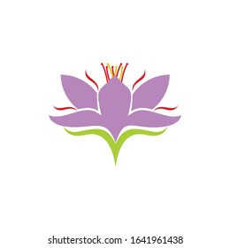 Saffron Logo Flower Saffron White Background Stock Vector (Royalty Free ...