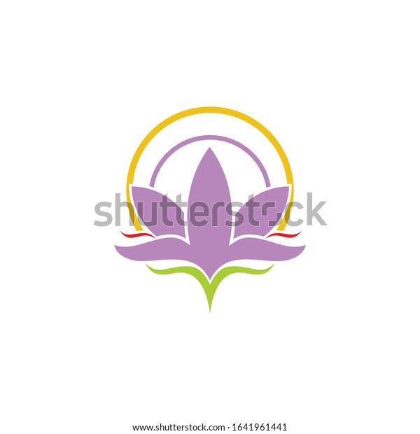 Saffron Logo Flower Saffron White Background Stock Vector (Royalty Free