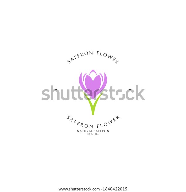 Saffron Logo Template Isolated Saffron Flower Stock Vector (Royalty