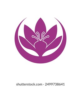 Saffron logo vector , flower saffron logo design template