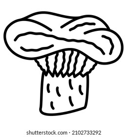  Saffron milk cap, mushroom ginger. Lamellar edible forest mushroom. Vector icon, outline, isolated. Editable stroke
