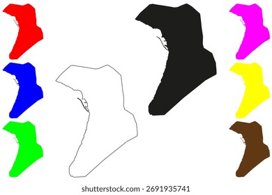 Safi city (Reino de Marruecos) mapa Ilustración vectorial, dibujo de garabatos Safi mapa