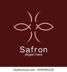 Safron logo diseño concepto simple Premium Vector