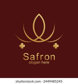 Safron Logo Design Einfaches Konzept Premium Vektorgrafik