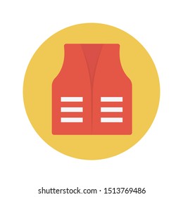 safty jacket glyph flat vector icon