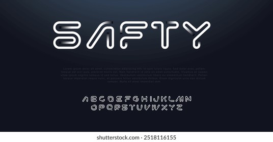 Safty Modern minimal abstract alphabet fonts. Typography technology, electronic, movie, digital, music, future, logo creative font.