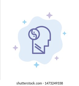 Sag, Brian, Head, Mind Blue Icon on Abstract Cloud Background