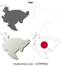 Saga blank outline map set