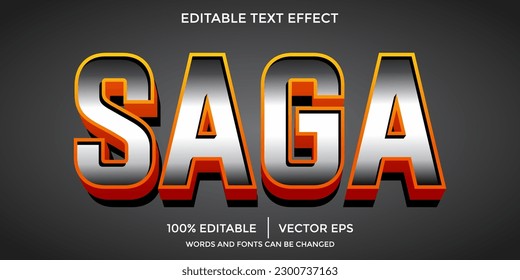  saga editable 3d style text effect