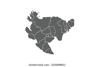 Saga map isolated on white background.for annual infographics report website layout.