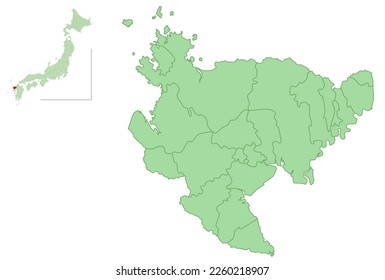 Saga Map prefectures municipalities icon