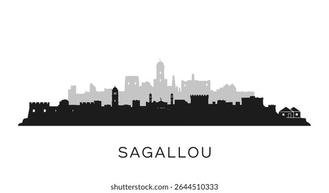 Sagallou Skyline City Silhouette Vector.