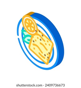 saganaki greek cuisine isometric icon vector. saganaki greek cuisine sign. isolated symbol illustration