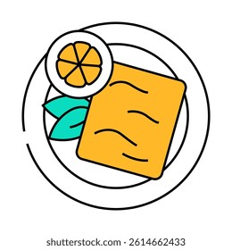 saganaki greek cuisine line icon vector. saganaki greek cuisine sign. isolated symbol illustration