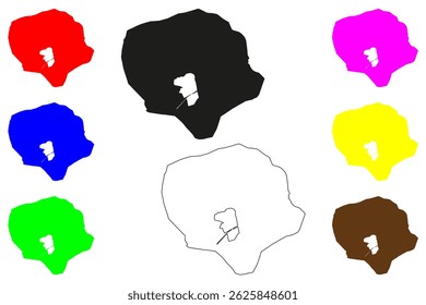 Sagar city (Republic of India, State of Madhya Pradesh) map vector illustration, scribble sketch Saugor or Heart Of Undivided India map