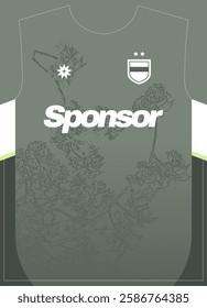 Sage Branch Pattern Football Jersey Sublimation Print