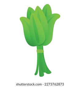 Sage bunch icon cartoon vector. Leaf plant. Mint herbal
