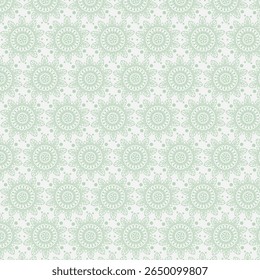 Sage Green Floral Mandala Pattern Design