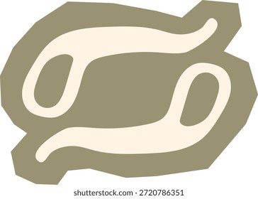Sage green loop knot abstract symbol cutout for connection concept