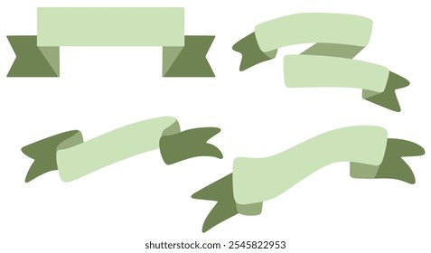 Clipart de Banner de Faixa Verde Sage