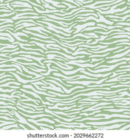 Sage green zebra seamless repeat pattern. Vector animal all over surface print background.