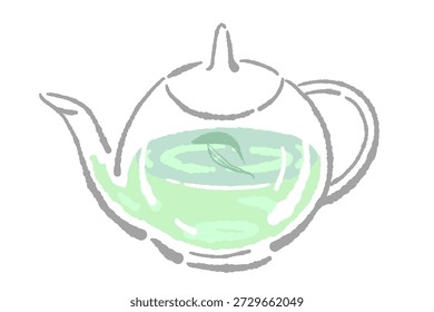 Sage Herb Tea Pot Ilustração vetorial