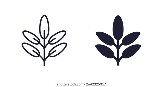 Sage icon, line and solid design