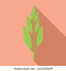 Seitenblattsymbol, flacher Vektor. Kräuterblume. Teeminze