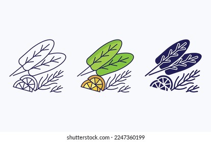 Sage leaves icon vector illustration