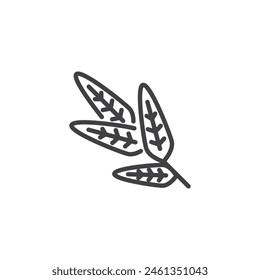 Sage leaves line icon. linear style sign for mobile concept and web design. Sage sprigs outline vector icon. Symbol, logo illustration. Vector graphics