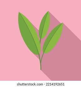 Sage plant icon flat vector. Herb leaf. Stick smudge