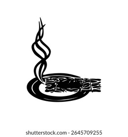 Símbolo de silhueta de salva para ilustração de vetor de aroma